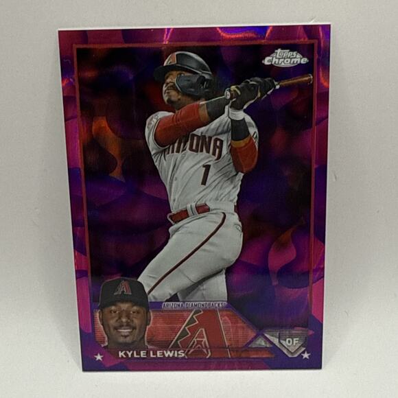 2023 Topps Chrome Update MAGENTA Purple Wave Refractor Kyle Lewis /299 #USC191 - Picture 1 of 3